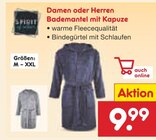 Damen oder Herren Bademantel mit Kapuze im Angebot bei Netto Marken-Discount in Kempten Damen oder Herren Bademantel mit Kapuze Angebote von Spirit bei Netto Marken-Discount Kempten für 9,99 €