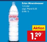 Mineralwasser im Angebot bei Netto Marken-Discount in Pforzheim Mineralwasser Angebote von Evian bei Netto Marken-Discount Pforzheim für 1,29 €