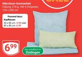 Aktuelle Kopfkissen Angebote bei GLOBUS in Leipzig Aktuelles Mikrofaser-Sommerbett Angebot bei GLOBUS in Leipzig ab 4,99 €