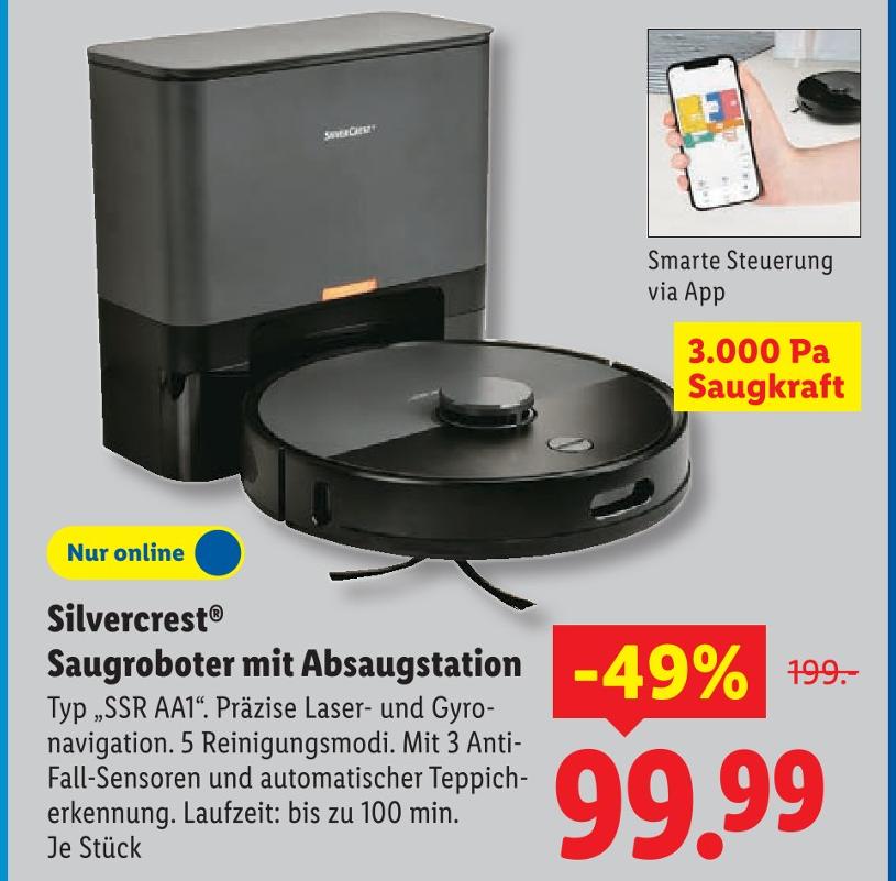 Saugroboter mit Absaugstation