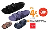Promo Mule piscine homme, femme, enfant ou bébé à 4,86 € dans le catalogue E.Leclerc à Lannilis