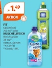 FIT Spülmittel oder KUSCHELWEICH Weichspüler Angebote von FIT, KUSCHELWEICH bei Müller Dreieich für 1,49 €