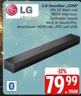 2.0-Soundbar „S20A“ im Marktkauf Prospekt 2.0-Soundbar „S20A“ von LG im aktuellen Marktkauf Prospekt für 79,99 €
