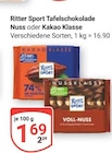 Aktuelle Ritter Sport Angebote bei GLOBUS in Duisburg Aktuelles Tafelschokolade Nuss Angebot bei GLOBUS in Duisburg ab 1,69 €