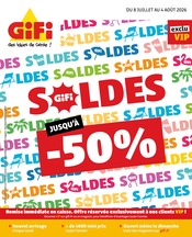 Prospectus Bazar & Déstockage Gifi en cours à Furiani et alentours, "SOLDES", 10 pages, 08/07/2026 - 04/08/2026 Catalogue Bazar & Déstockage Gifi en cours à Furiani et alentours, "SOLDES", 10 pages, 08/07/2026 - 04/08/2026