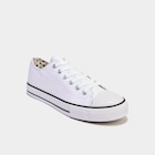 Promo Tennis basses en toile à lacets blanc femme à 19,99 € dans le catalogue La Halle à Lanester