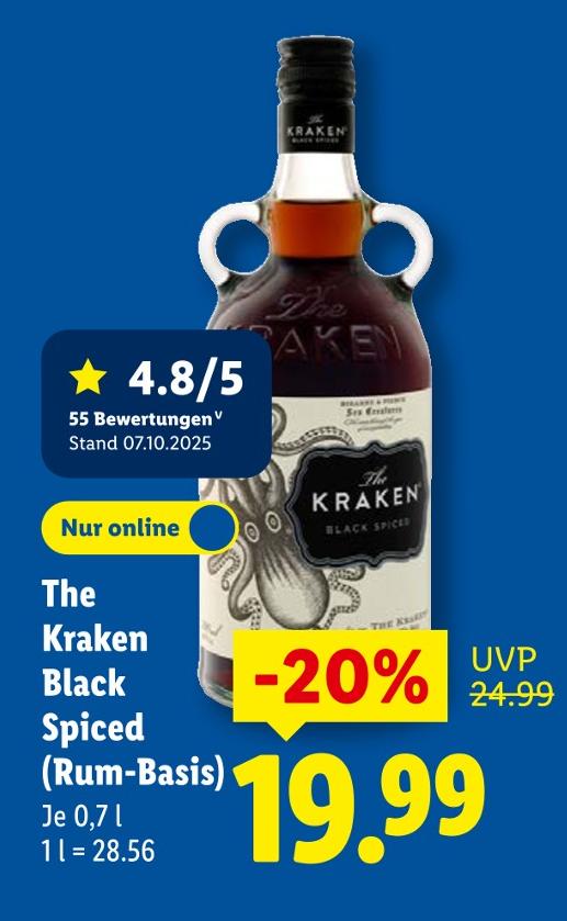 The Kraken Black Spiced (Rum-Basis)