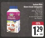 Unsere frische Schlagsahne Angebote von Sachsen Milch bei EDEKA Leipzig für 1,29 €