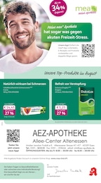 mea - meine apotheke Prospekt für Essen mit 4 Seiten mea - meine apotheke Prospekt für Essen: "Unsere August-Angebote", 4 Seiten, 01.08.2026 - 31.08.2026