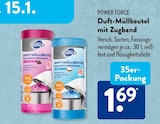 Duft-Müllbeutel mit Zugband im ALDI SÜD Prospekt Duft-Müllbeutel mit Zugband von Power Force im aktuellen ALDI SÜD Prospekt für 1,69 €
