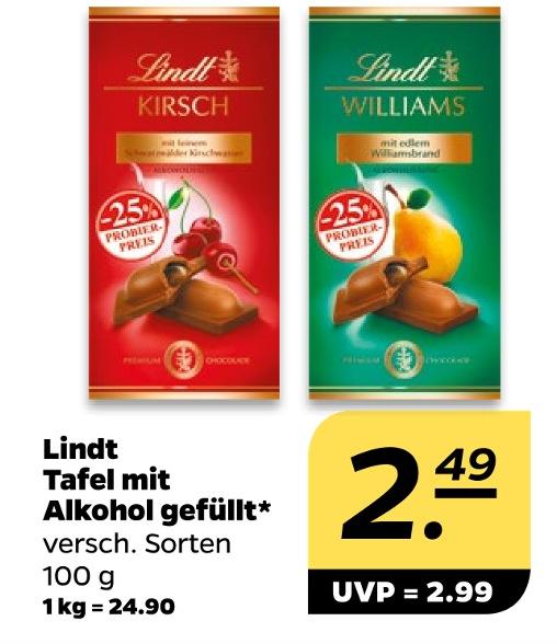 Tafel mit Alkohol gefüllt