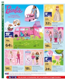Prix et réduction Camping-Car Barbie dans le prospectus Carrefour en cours Offre Camping-Car Barbie dans le catalogue Carrefour du moment à la page 44