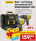 Bohr- und Schlagschrauberset 18 V SFMCK465D2T-QW Angebote von Stanley bei Netto Marken-Discount Altenburg für 159,99 €