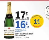 AOP champagne brut - POL CARSON - E.Leclerc à Chamalières AOP champagne brut - POL CARSON en promo chez E.Leclerc Chamalières à 16,19 €