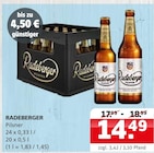 Pilsner im Angebot bei Getränke Quelle Weydringer in Laatzen Pilsner Angebote von Radeberger bei Getränke Quelle Weydringer Laatzen für 14,49 €