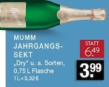 Jahrgangs-Sekt im Angebot bei EDEKA in Gladbeck Jahrgangs-Sekt Angebote von MUMM bei EDEKA Gladbeck für 3,99 €