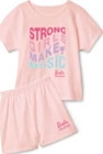 Kinder-Shorty-Pyjama im Tchibo Prospekt Kinder-Shorty-Pyjama von Barbie loves Helene Fischer im aktuellen Tchibo Prospekt für 14,99 €