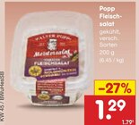 Aktuelle Feinkostlebensmittel Angebote bei Netto Marken-Discount in Bielefeld Aktuelles Popp Fleischsalat Angebot bei Netto Marken-Discount in Bielefeld ab 1,29 €