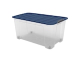 Boîte de rangement transparente avec couvercle et roues IVER 110 L à Brico Dépôt dans Neubourg