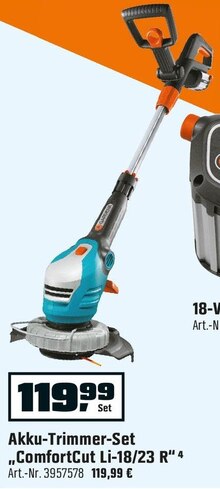Akku-Trimmer-Set „ComfortCut Li-18/23 R“ 4 bei OBI in Lünen Akku-Trimmer-Set „ComfortCut Li-18/23 R“ 4 im Angebot bei OBI Lünen für 119,99 €
