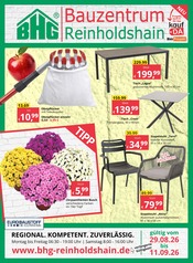 Gartenmöbel im Bauzentrum Reinholdshain Prospekt in Freital Aktueller Bauzentrum Reinholdshain Prospekt mit Gartenmöbel, "REGIONAL.KOMPETENT.ZUVERLÄSSIG.", Seite 1