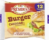 Fromage fondu Burger Cheddar & Emmental 18% M.G. - PRESIDENT à 1,00 € dans le catalogue Géant Casino
