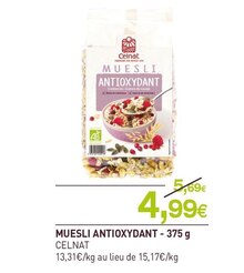 Muesli antioxydant - NaturéO à Saint-Germain-en-Laye Muesli antioxydant en promo chez NaturéO Saint-Germain-en-Laye à 4,99 €