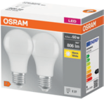 Lot de 2 ampoules LED standards dépolies - OSRAM en promo chez LaMaison.fr Tours à 6,49 €