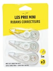 3 rubans correcteurs à 1,39 € dans le catalogue Bureau Vallée