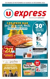 Prospectus U Express, "Les prix bas font les grands Noëls", 24 pages, 29/11/2022 - 10/12/2022