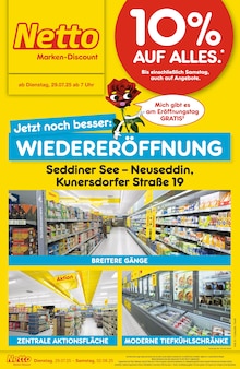 Netto Marken-Discount Seddiner See Prospekt "Wiedereröffnung - 10% auf ALLES" mit 6 Seiten