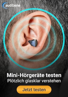 Aktueller audibene Prospekt "Mini-Hörgeräte testen" Seite 1 von 1 Seiten