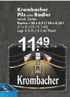 Pils oder Radler Angebote von Krombacher bei TOP Getränke Meerbusch für 11,49 €