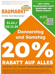 Globus-Baumarkt Prospekt "Immer eine Idee besser" für Ober-Hilbersheim, 4 Seiten, 27.10.2024 - 02.11.2024