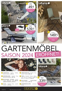 Gartenliege im BRAUN Möbel-Center Prospekt "GARTENMÖBEL SAISON 2024 ERÖFFNET!" mit 20 Seiten (Freiburg (Breisgau))