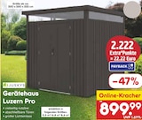 Aktuelle Gartenhaus Angebote bei Netto Marken-Discount in Köln Aktuelles Gerätehaus Luzern Pro Angebot bei Netto Marken-Discount in Köln ab 899,99 €