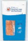 Filets de saumon rose du pacifique surgeles - U en promo chez U Express Herblay à 5,59 €