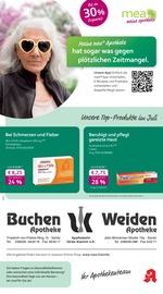 mea - meine apotheke Apotheke Prospekt der aktuellen Woche mit 4 Seiten, gültig von 01.07.2025 bis 31.07.2025, in Sanitz und Umgebung Aktueller mea - meine apotheke Apotheke Prospekt in Sanitz und Umgebung, "Unsere Juli-Angebote" mit 4 Seiten, 01.07.2025 - 31.07.2025