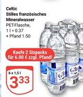 Stilles französisches Mineralwasser im Angebot bei GLOBUS in Bochum Stilles französisches Mineralwasser Angebote von Celtic bei GLOBUS Bochum für 3,33 €