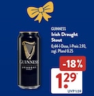 Irish Draught Stout von Guinness im aktuellen ALDI SÜD Prospekt für 1,29 €