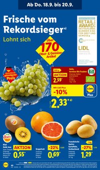 Weintrauben im aktuellen Lidl Prospekt (Stuttgart) Weintrauben im Lidl Prospekt "LIDL LOHNT SICH" mit 68 Seiten (Stuttgart)