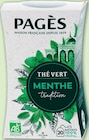 Thé Vert Bio Menthe - PAGÈS - Intermarché Hyper Thé Vert Bio Menthe - PAGÈS à 1,95 € dans le catalogue Intermarché Hyper