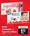 Schokolade oder Yogurette Erdbeer im Angebot bei famila Nordost in Stralsund Schokolade oder Yogurette Erdbeer Angebote von kinder bei famila Nordost Stralsund für 1,11 €