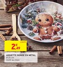 Assiette ronde en métal en promo chez Intermarché Super Reims à 2,49 €