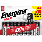 Lot de 10 piles Energizer Max AA/LR6 - ENERGIZER en promo chez Carrefour Market Béziers à 6,99 €