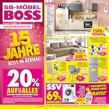 SB Möbel Boss Prospekt für Wandlitz mit 12 Seiten SB Möbel Boss Prospekt für Wandlitz: "15 JAHRE BOSS IN BERNAU", 12 Seiten, 08.08.2026 - 14.08.2026