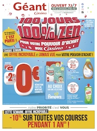 Catalogue Géant Casino à Boulogne-Billancourt, avec 32 pages Prospectus Géant Casino à Boulogne-Billancourt, "100 jours 100% zen", 32 pages, 19/09/2022 - 02/10/2022