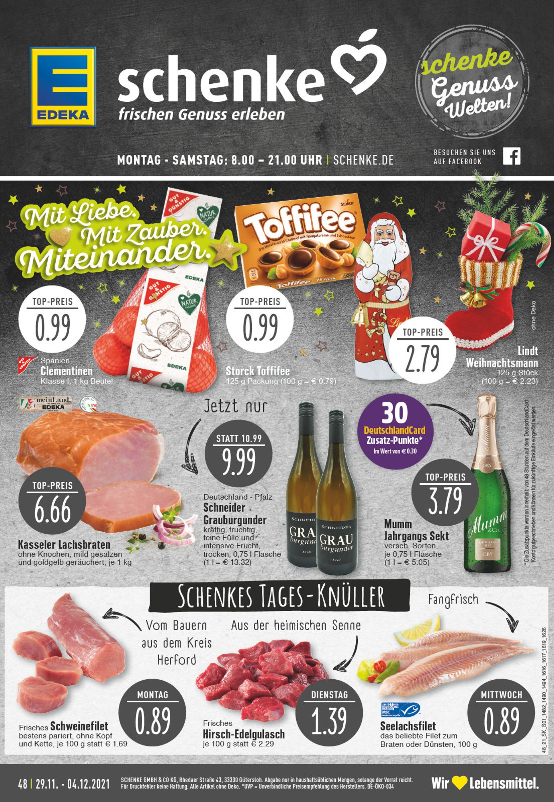 EDEKA Prospekt für Marienfeld mit 32 Seiten EDEKA Prospekt für Marienfeld: "Aktuelle Angebote", 32 Seiten, 29.11.2021 - 04.12.2021