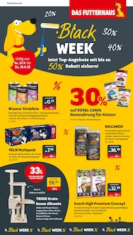 Aktueller Das Futterhaus Prospekt "Black Week. Jetzt Top-Angebote mit bis zu 50% Rabatt sichern!" Seite 1 von 8 Seiten