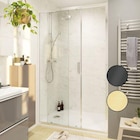 Promo Porte de douche coulissante l.120 x H.195 cm, verre transparent, profilés alu chrome, GoodHome Ledava à 199,00 € dans le catalogue Castorama à Terville